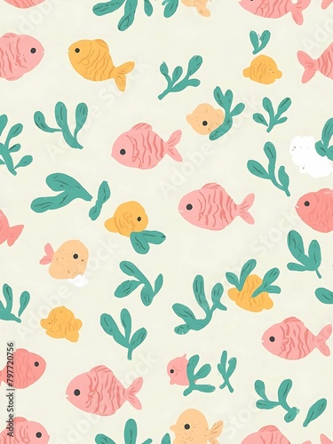 colorful fish wallpaper pattern background