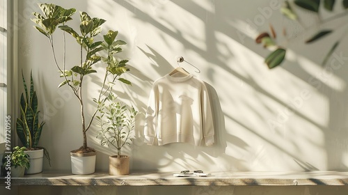 Subtle Shade Sportswear Piece Showcased on Simple Backdrop © Godam