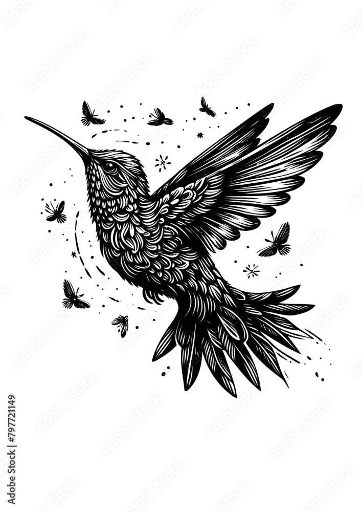 Obraz premium hummingbird vector