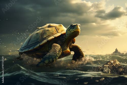 Habitat loss and climate change threaten turtles and marine life. May 23 World Turtle Day concept photo