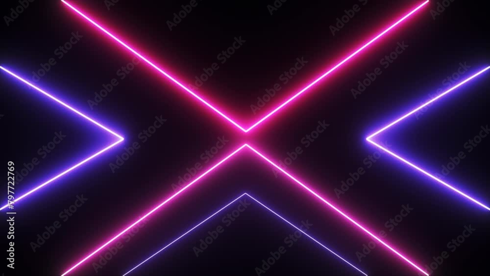 Disco party or stage show blinking neon lines decoration