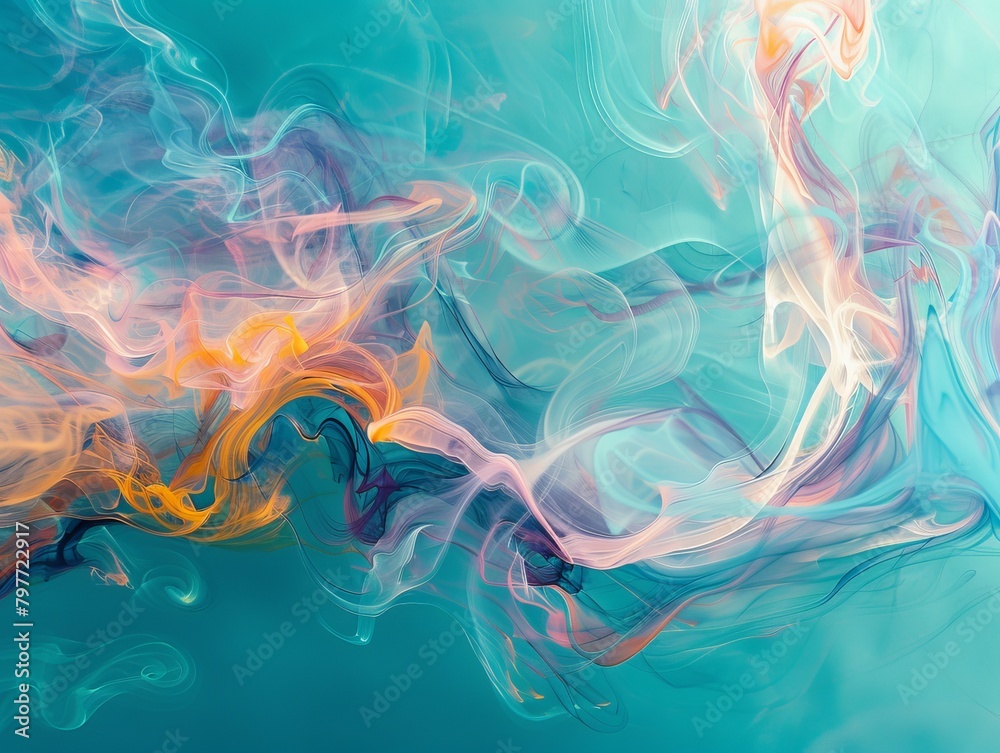 Colorful smoke swirls in an abstract dance Colorful smoke swirls in an abstract dance
