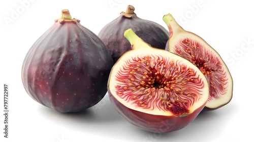 Fresh figs isolated on transparent on a white background ai generated 