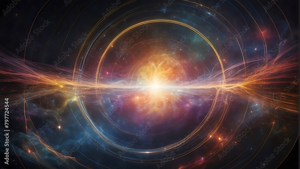 Fototapeta premium background with space Interstellar Data Stream: Illuminating the Cosmos