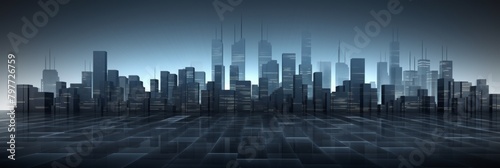 Futuristic Cityscape. Modern Metropolis Skyline. Digital Illustration Of Urban Skyline. Generative AI