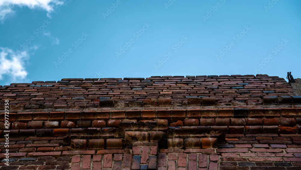 ruins of an old brick building overlooking the sky ruins of an old brick building overlooking the sky