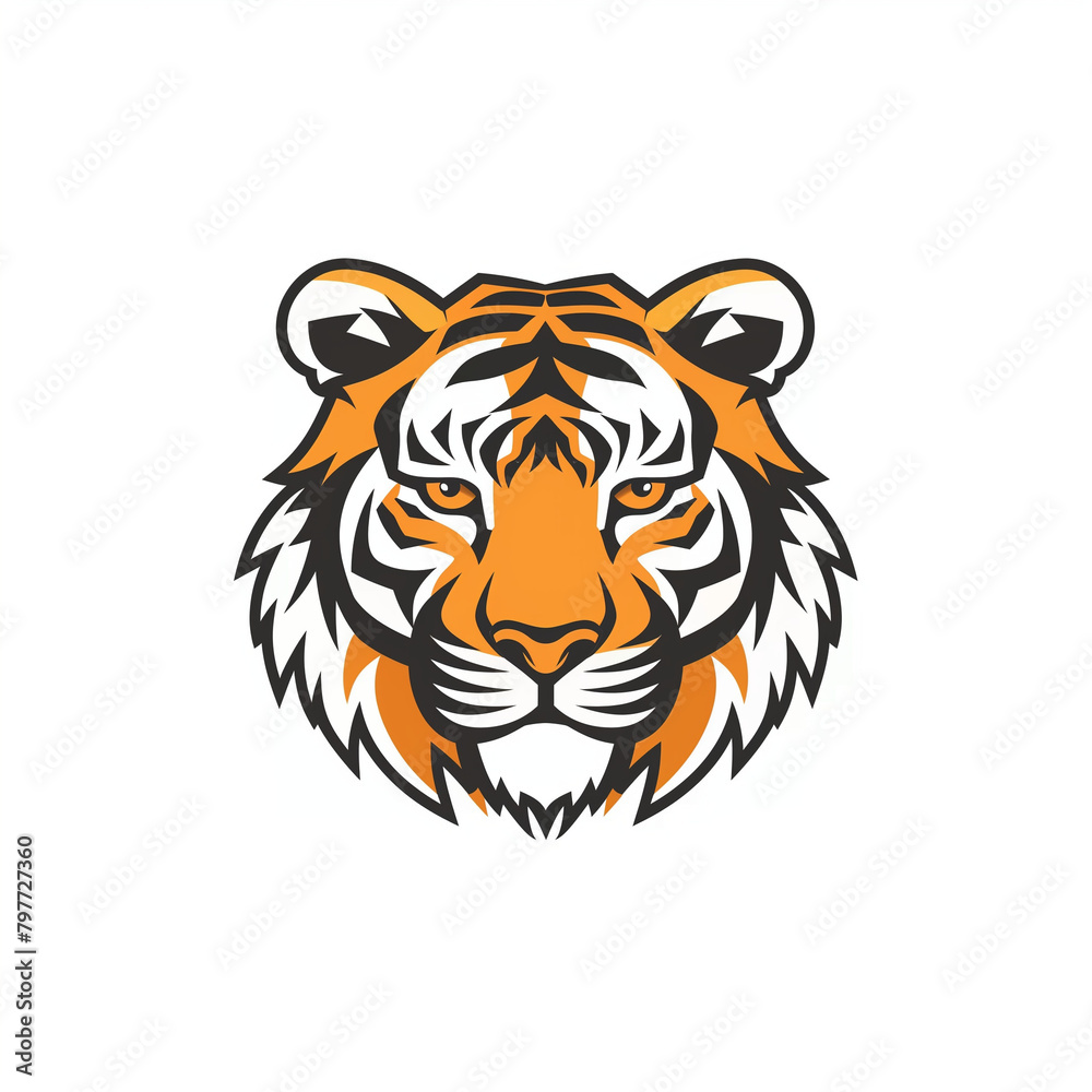 tiger head logo isolated on white background
