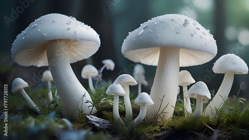 mushrooms in the grass