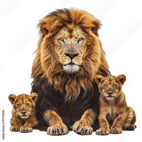 lion with his cubs 