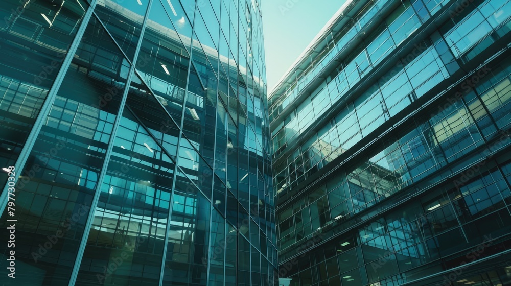 Obraz premium Corporate office building with glass facade