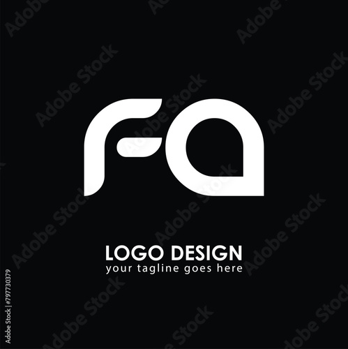 FA FA Logo Design, Creative Minimal Letter FA FA Monogram photo