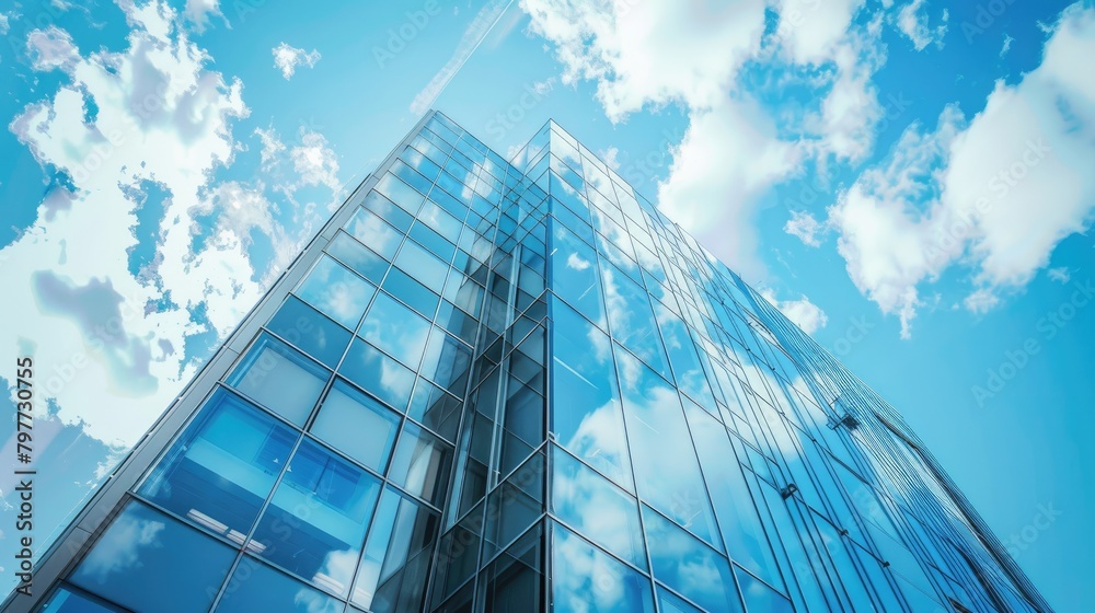 Corporate office building with glass facade Corporate office building with glass facade