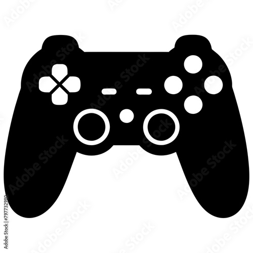  Gaming controller Silhouette vector illustration isolated white background .
