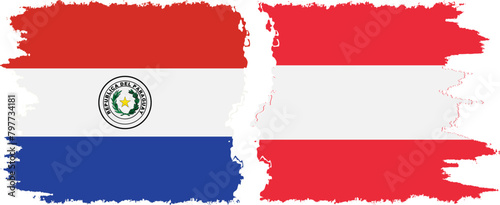 Free Download Austria and Paraguay grunge flags connection vector - GFXLoad