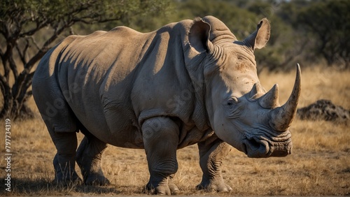 white rhino in the wild