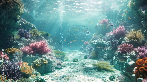 Vibrant D Rendering Captures the Allure of a Marine Creatures Hidden World