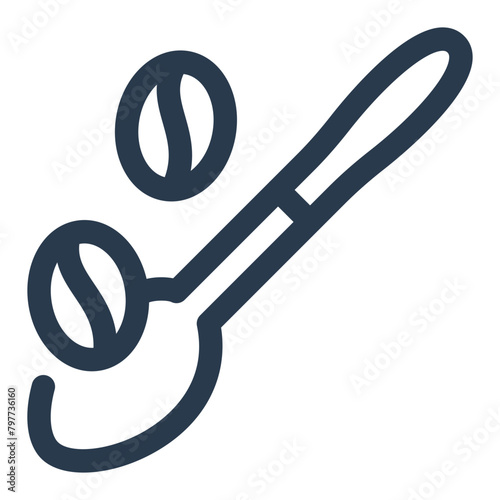 Spoon for Coffee Stirring Icon Illustration