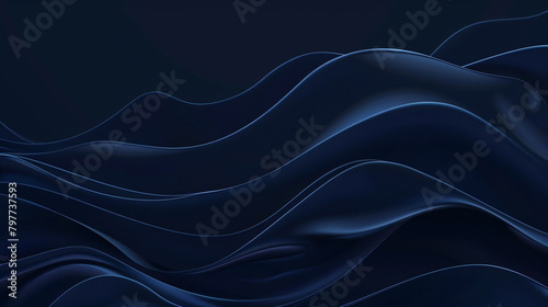 Rich Navy Blue Minimal Wave Design in Elegant Vector Background.