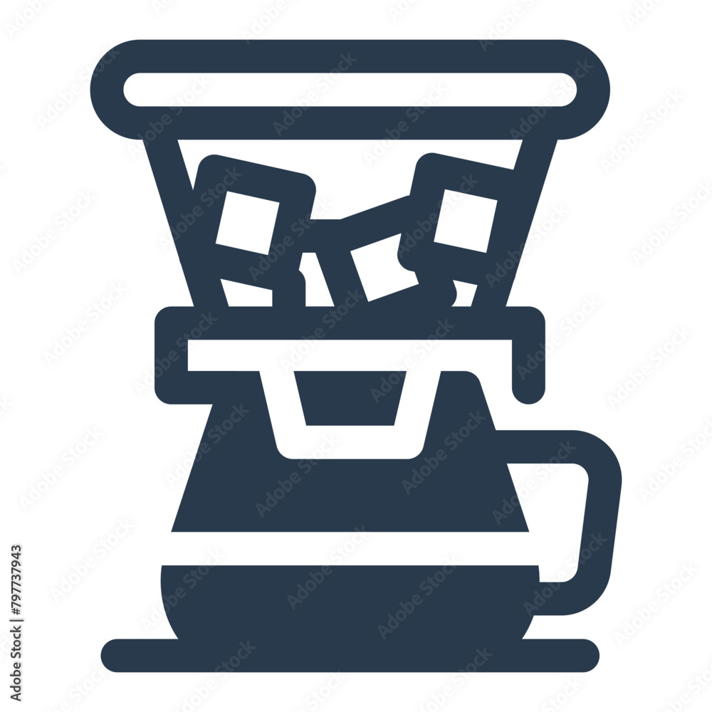 Chilled Cold Brew Beverage Icon Illustration
