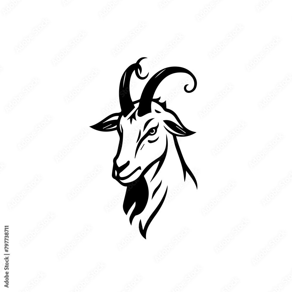 Minimalist logo of goat Minimalist logo of goat