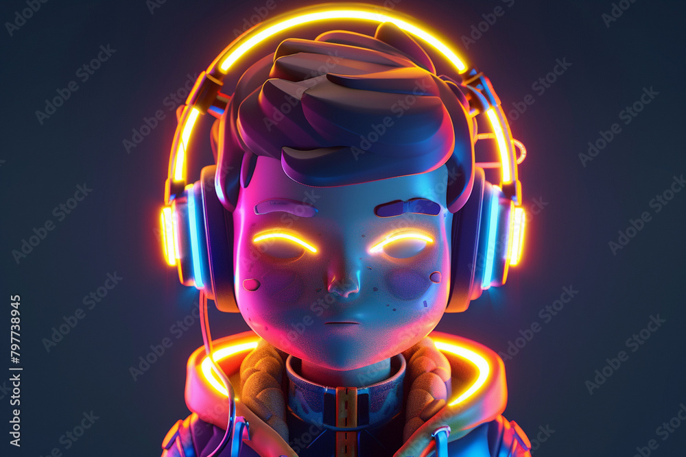 3d game character cartoon portrait glow effect 3d game character cartoon portrait glow effect