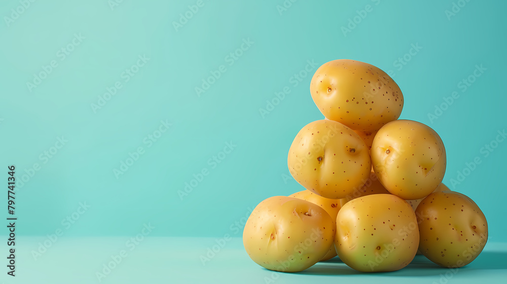 Pile of potatoes close-up