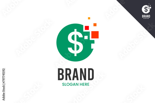 Money logo. Business, accounting, finance and bookkeeping logo identity template. Perfect logo for business related to finance, accounting and bookkeeping symbol business. Vector eps 10.