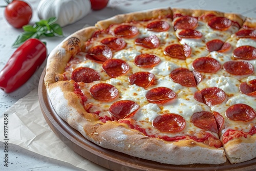 Pepperoni Pizza Meal: Hot, Tasty, and Freshly Baked with Melting Mozzarella