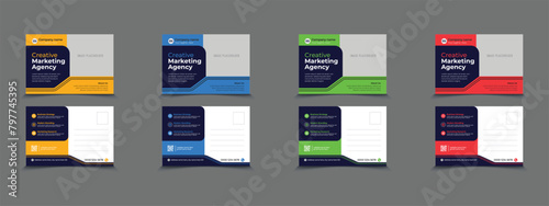 Corporate business postcard or EDDM postcard design template, company postcard design, eps File.