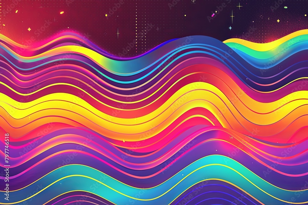 DanceParty Delirium: Retro Psychedelic Rainbow 80s Wave DanceParty Delirium: Retro Psychedelic Rainbow 80s Wave