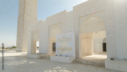 White mosque in Ajman timelapse hyperlapse, United Arab Emirates photo