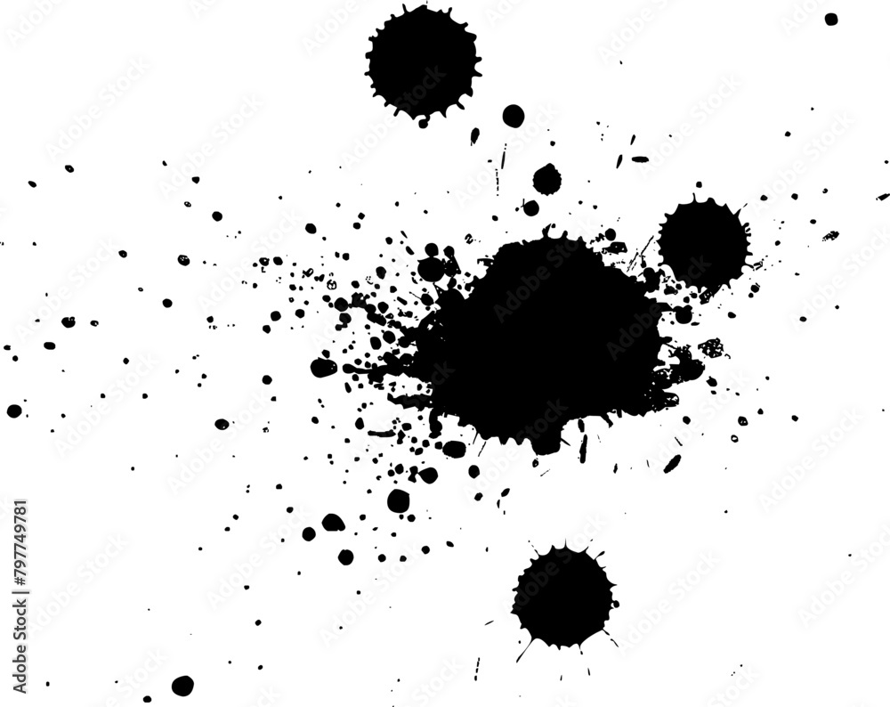 black ink splash splatter on white background black ink splash splatter on white background