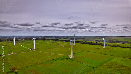 Wind Turbines in Green Fields in North Yorkshire