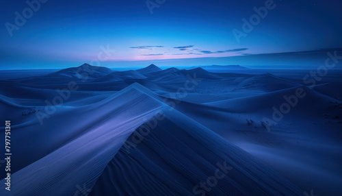 serene night desert landscape with textured sand dunes under a starry sky