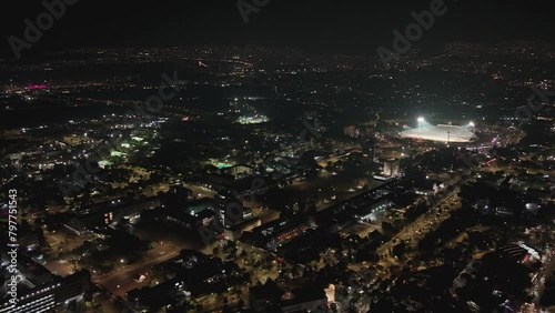 Wallpaper Mural Nocturnal hyperlapse in southern Mexico City, with the University Stadium in the background. CDMX Torontodigital.ca