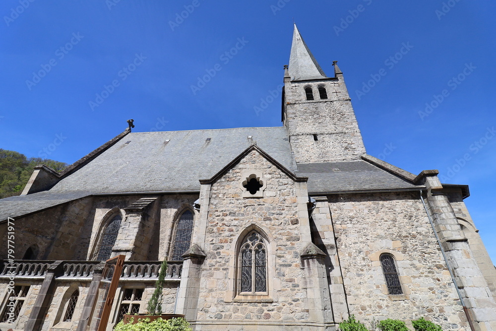 L'église Saint Germain, ville de Bort-Les-Orgues, département de la Corrèze, France