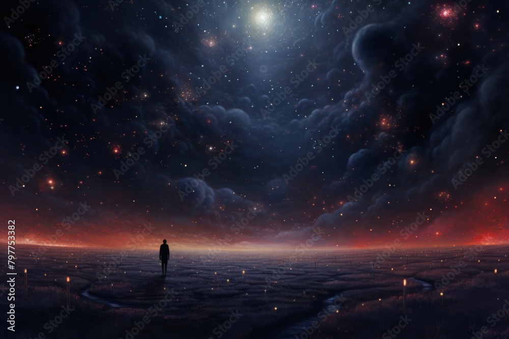 Obraz premium Galaxy landscape astronomy universe.