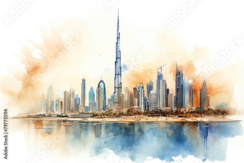 Dubai city architecture skyscraper cityscape.