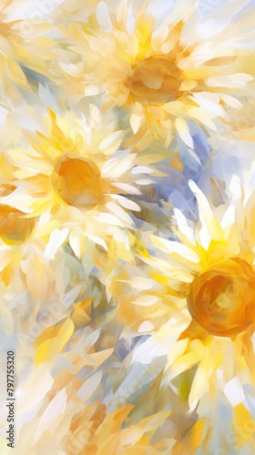 Sunflower pattern abstract painting nature.