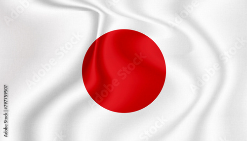 Japan national flag in the wind illustration image photo