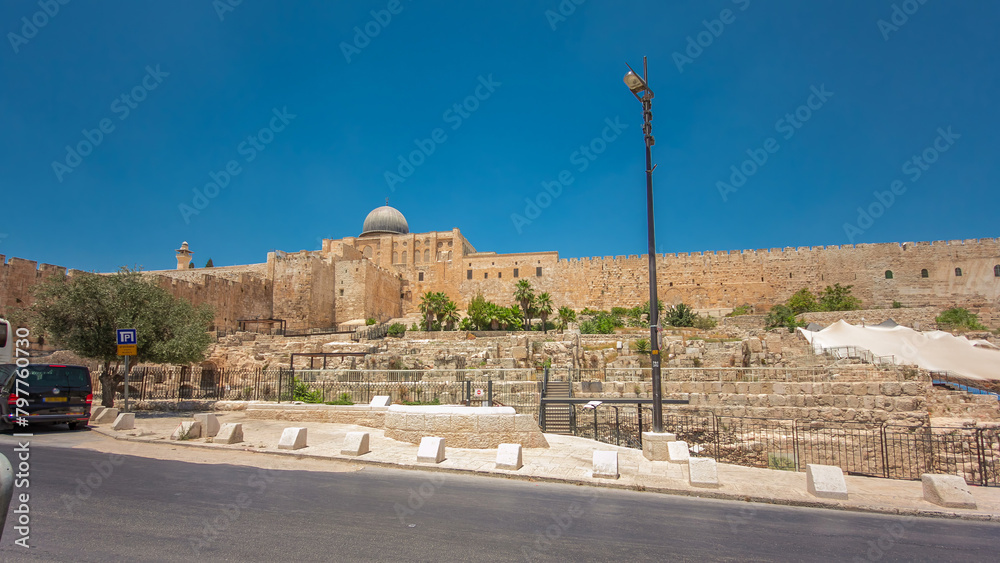 Al-Aqsa Mosque timelapse hyperlapse - third holiest place in Islam, Jerusalem, Israel