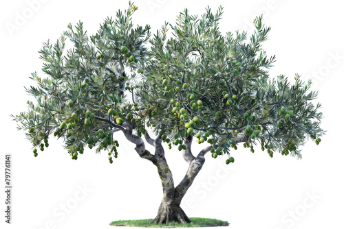 A lush olive tree bursting with ripe green olives ready for harvest under the sun