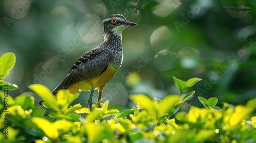 African Wattled Lapwing, (Vanellus senegallus) Also As The Senegal Wattled Lover. Bird In The Habitat, Wildlife Nature - Generative AI photo