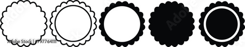 circle frames set isolated on transparent background. doodle frame system, circle monogram sign. flat style. borders, frames, logos. and silhouette design, vector icons, Element design,
