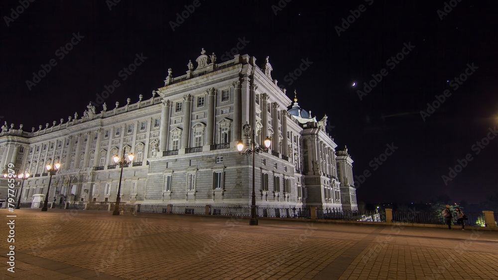 Royal Palace of Madrid Palacio Real de Madrid timelapse hyperlapse at night Royal Palace of Madrid Palacio Real de Madrid timelapse hyperlapse at night