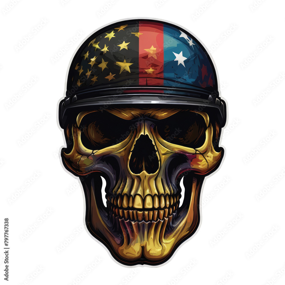 skull with american flag skull with american flag