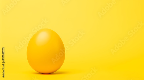 A yellow egg, smooth and round