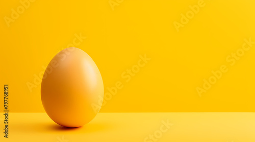 A yellow egg, smooth and round