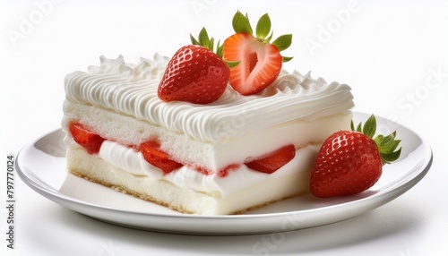 Sweet Delight  Japanese-inspired Birthday Cake with Cream and Strawberry 