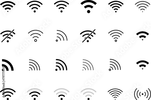 Wi-Fi Icon Vector. Wireless and wifi icon symbols and sign.